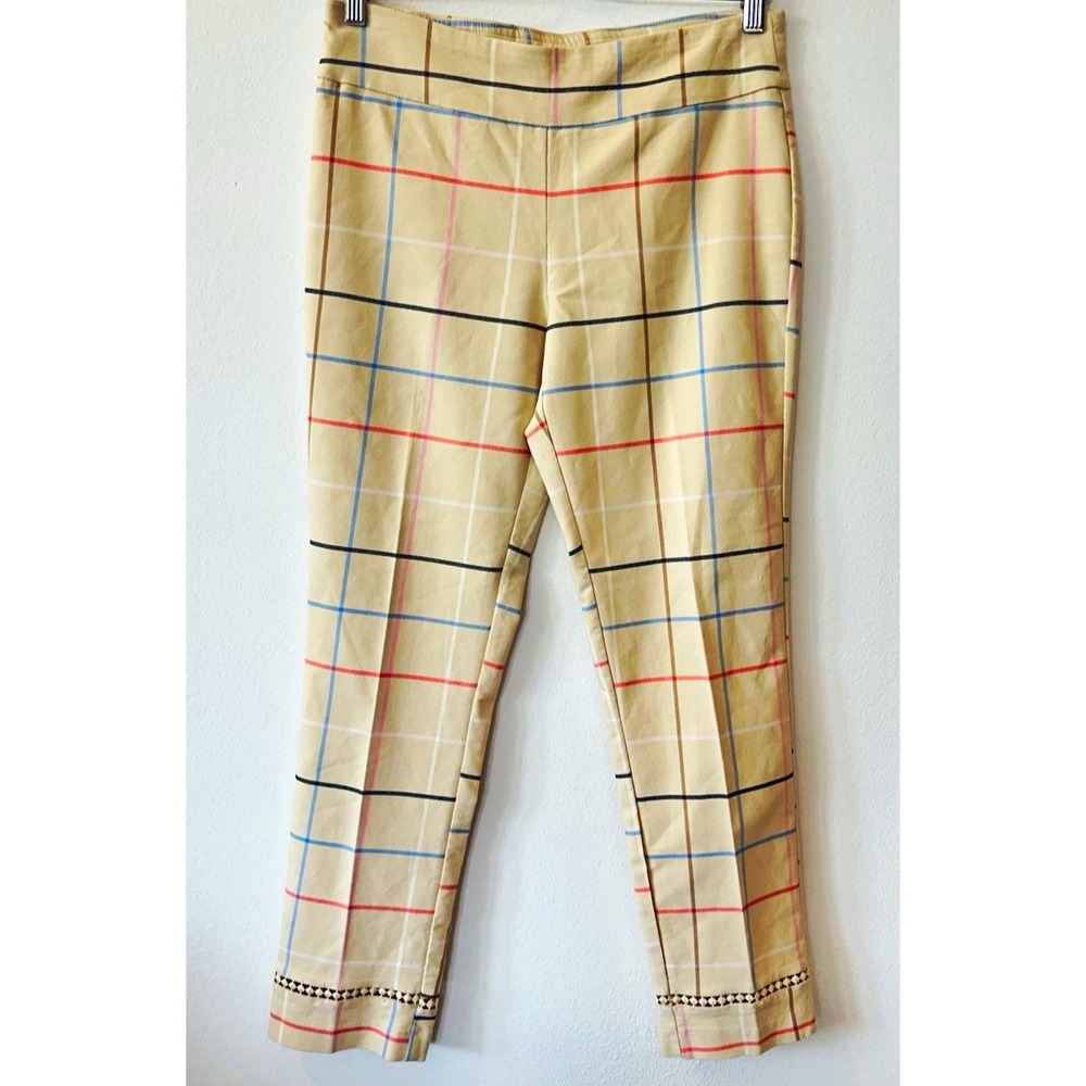 Crown & Ivy Women's Plaid Pants Beige heritage professional Size 8